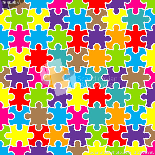 Image of Abstract puzzle background with colorful pieces 