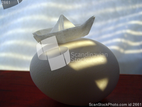 Image of egg & paper boat
