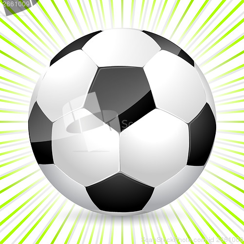 Image of Classic soccer ball with bursting background