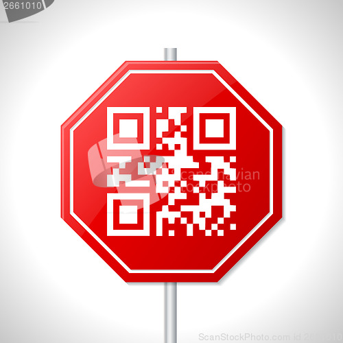 Image of Stop sign design with qr code