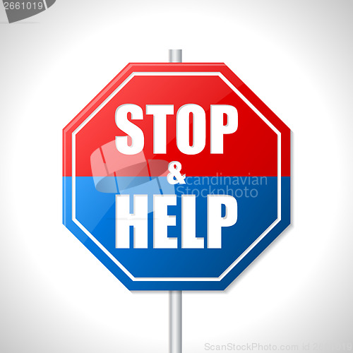 Image of Stop and help traffic sign