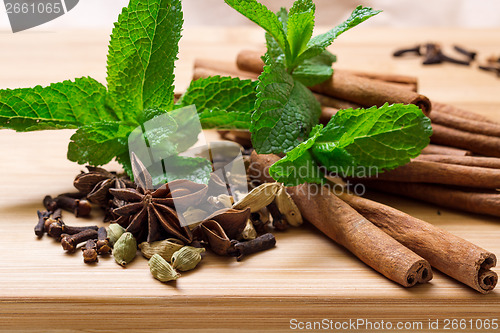 Image of Dry multicolored spice closeup