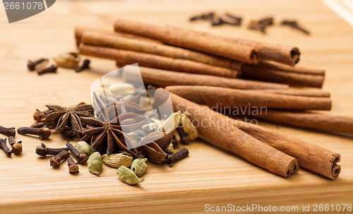 Image of Dry multicolored spice closeup