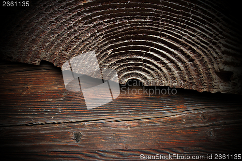 Image of fir cracked stump abstract texture