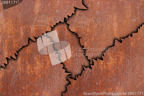 Image of abstract rusty metal pattern
