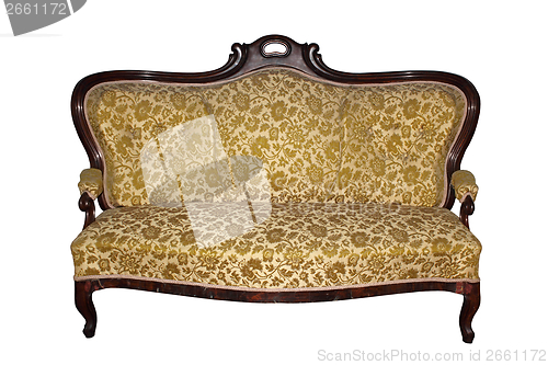 Image of antique sofa over white