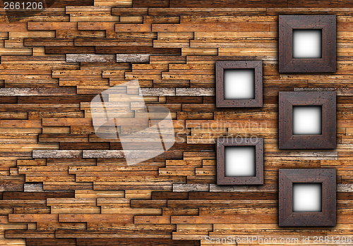 Image of abstract finished wall with frames