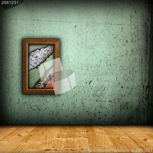Image of minimalist backdrop with green wall