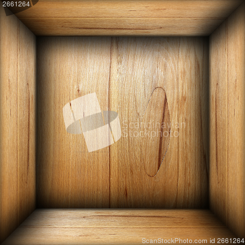 Image of abstract interior of plywood box