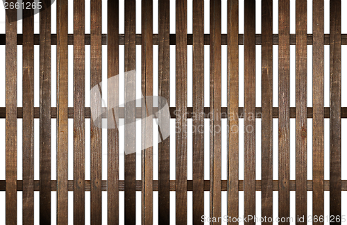 Image of garden wood fence on white