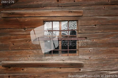 Image of old wooden church window