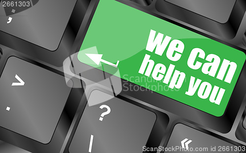 Image of we can help you word on computer keyboard key