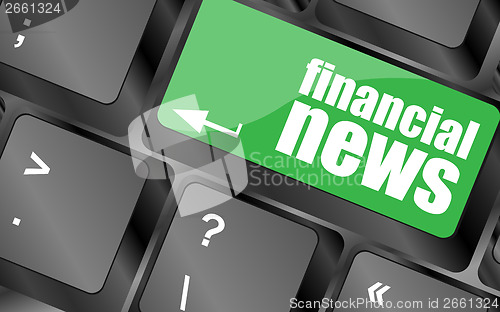 Image of financial news button on computer keyboard