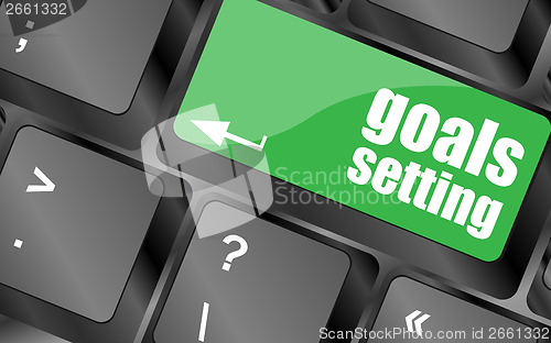 Image of Goals setting button on keyboard with soft focus