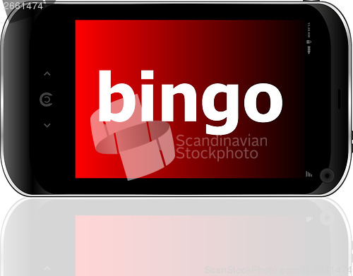 Image of smart phone with bingo word