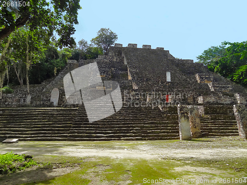 Image of temple detail at Calakmul