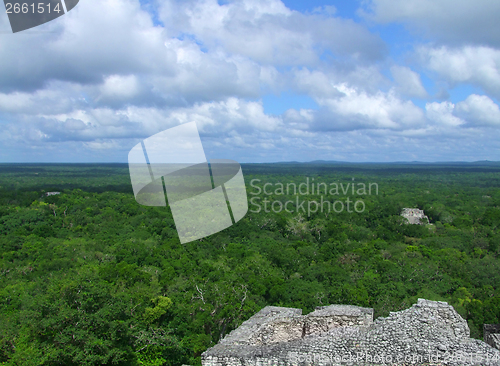 Image of temple ruins at Calakmul