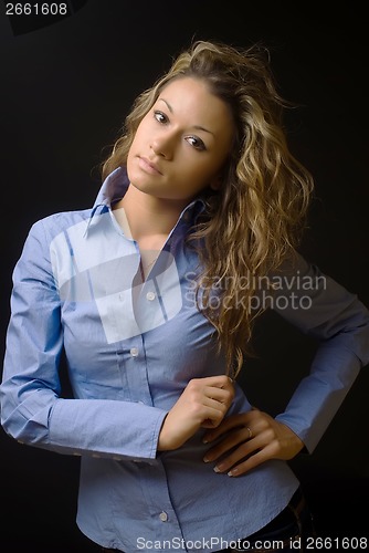 Image of portrait of beautiful brunette woman