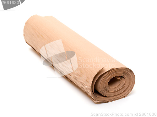 Image of Twisted into roll brown wrapping paper