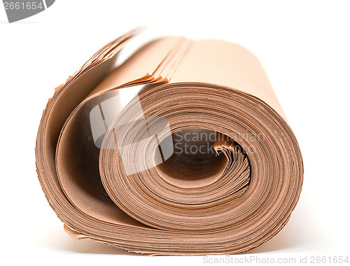 Image of Twisted into roll brown wrapping paper