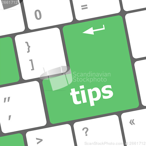 Image of keyboard key, tips button on computer pc icon