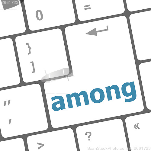 Image of among Button on Modern Computer Keyboard key