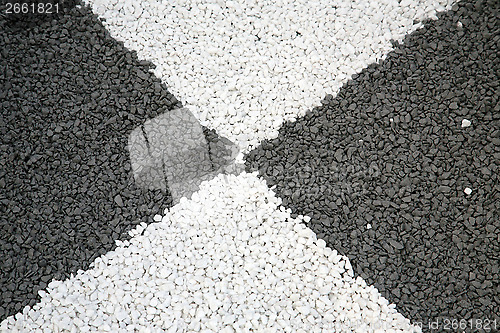 Image of Black and white, texture of gravel