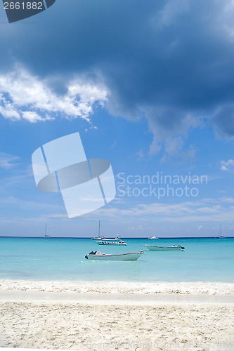 Image of Boats and exotic beach