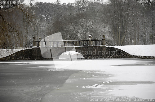 Image of Bride over forzen lake