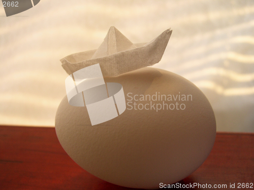 Image of egg & paper boat