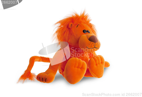 Image of Stuffed animal lion sitting