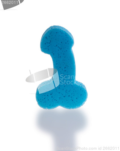 Image of Blue sponge in the form of a penis