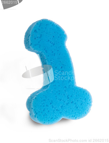 Image of Blue sponge in the form of a penis