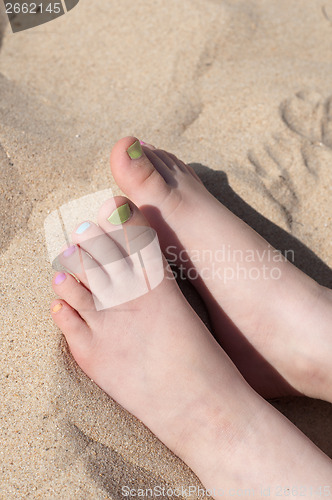 Image of Fingers with pedicure