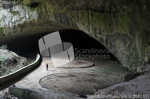 Image of Woman Inside Devetashka Cave