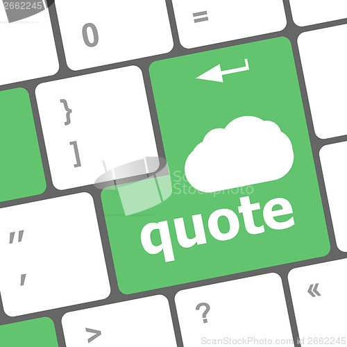Image of keyboard key for quote - business concept