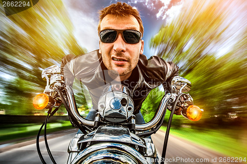 Image of Biker on a motorcycle