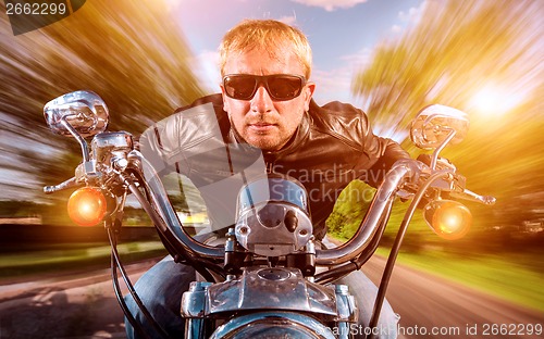 Image of Biker on a motorcycle