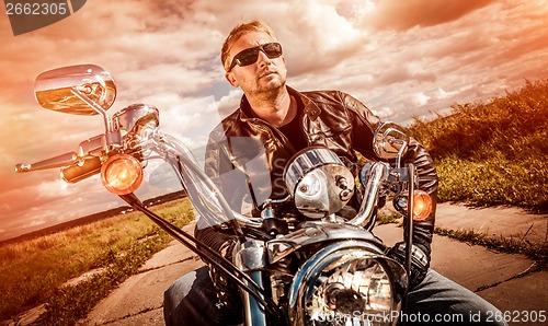 Image of Biker on a motorcycle