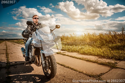 Image of Biker on a motorcycle