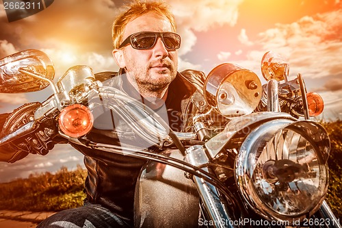 Image of Biker on a motorcycle