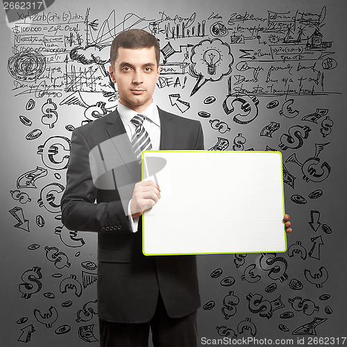 Image of Business Man with Empty Write Board