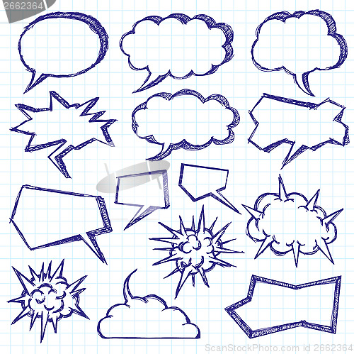 Image of Vector Sketch Background With Speech Bubbles