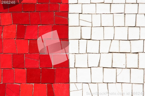 Image of Red and white mosaics
