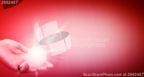 Image of Background with lit lightbulb