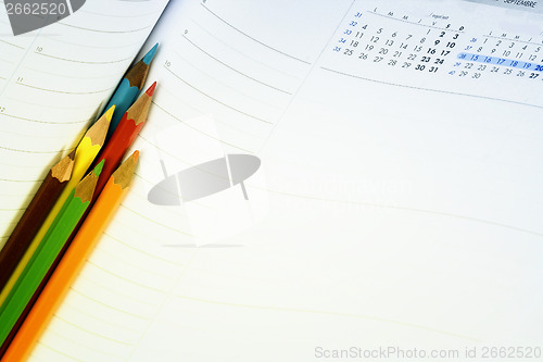 Image of Color pencil and agenda