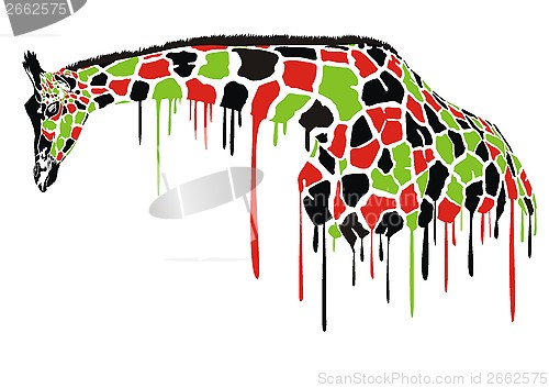 Image of Giraffe, abstract painting 