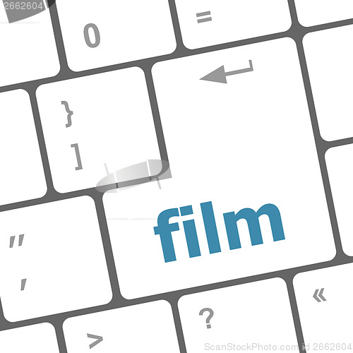 Image of film button on computer pc keyboard key