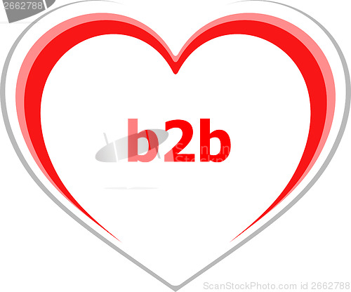 Image of internet concept, b2b word on love heart