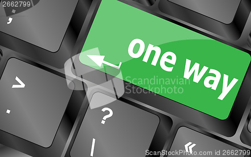 Image of one way button on computer keyboard pc key